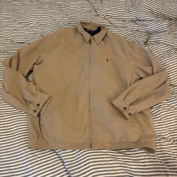 Men’s Ralph Lauren bi-swing work jacket tan navy 2XLT - Picture 1 of 14